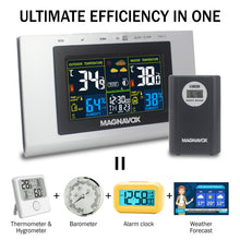 Load image into Gallery viewer, Magnavox MAC454 WEATHER STATION with Indoor / Outdoor Sensors and Alarm Clock
