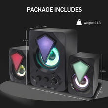 Load image into Gallery viewer, Magnavox MHT773 2.1 Speaker System with Color Light and Bluetooth Wireless Technology
