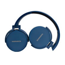 Load image into Gallery viewer, Magnavox MBH542-BL Bluetooth Wireless Foldable Stereo Headphones in Blue
