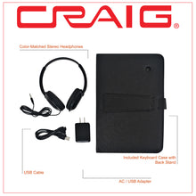 Load image into Gallery viewer, Craig CMP840 BUN-BK-HD Quad Core 10.1 in. Tablet with Keyboard Case and Headphones in Black
