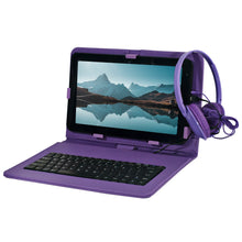 Load image into Gallery viewer, Craig CMP840 BUN-PL-HD Quad Core 10.1 in. Tablet with Keyboard Case &amp; Headphones in Purple
