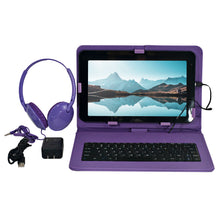 Load image into Gallery viewer, Craig CMP840 BUN-PL-HD Quad Core 10.1 in. Tablet with Keyboard Case &amp; Headphones in Purple
