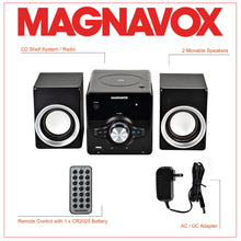 Load image into Gallery viewer, Magnavox MM442 Top Loading CD Shelf System with FM Radio, Bluetooth and Remote in Black
