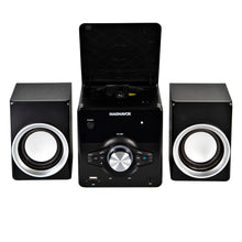 Load image into Gallery viewer, Magnavox MM442 Top Loading CD Shelf System with FM Radio, Bluetooth and Remote in Black
