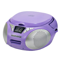 Load image into Gallery viewer, Magnavox MD6924-PL Portable Top Loading CD Boombox with AM/FM Radio in Purple
