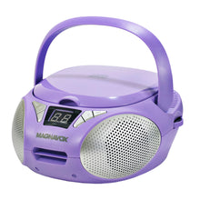 Load image into Gallery viewer, Magnavox MD6924-PL Portable Top Loading CD Boombox with AM/FM Radio in Purple
