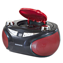 Load image into Gallery viewer, Magnavox MD6949 Portable CD Boombox with AM/FM Radio and Bluetooth in Red and Black
