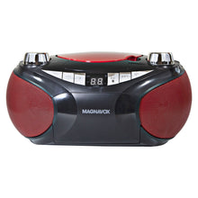 Load image into Gallery viewer, Magnavox MD6949 Portable CD Boombox with AM/FM Radio and Bluetooth in Red and Black
