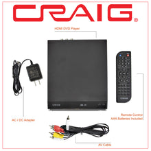 Load image into Gallery viewer, Craig CVD516 Compact DVD Player with Remote in Black
