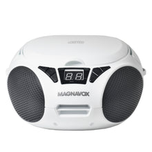 Load image into Gallery viewer, Magnavox MD6924-WH Portable Top Loading CD Boombox with AM/FM Radio in White/Black
