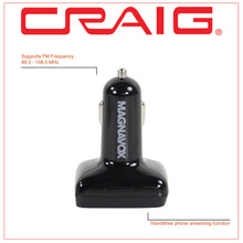 Load image into Gallery viewer, Craig CBT3348A Bluetooth Car FM Radio Transmitter with and Microphone in Black
