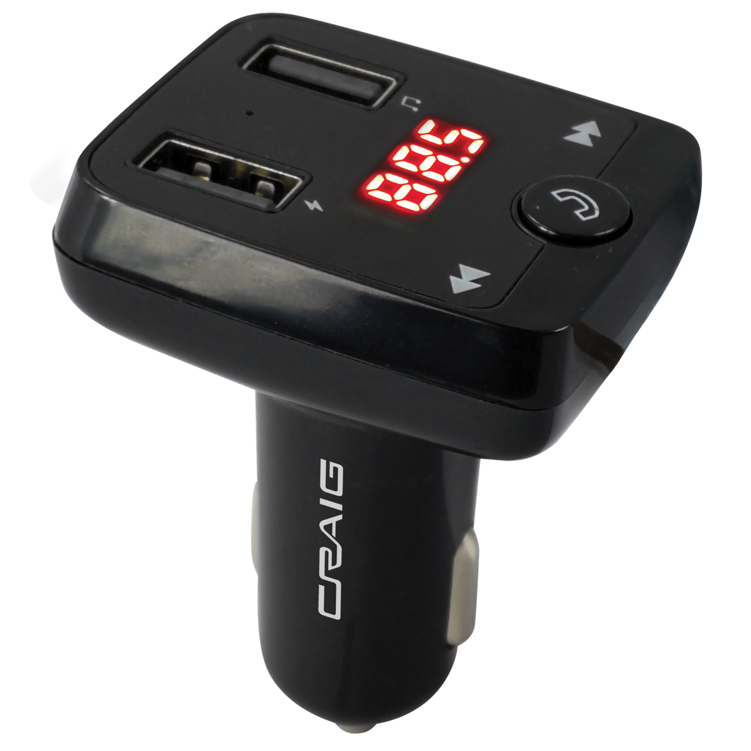 Craig CBT3348A Bluetooth Car FM Radio Transmitter with and Microphone in Black