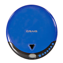 Load image into Gallery viewer, Craig CD2808-BL Personal CD Player with Headphones in Blue and Black | Portable and Programmable CD Player | CD/CD-R Compatible | Random and Repeat Playback Modes
