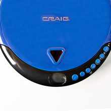 Load image into Gallery viewer, Craig CD2808-BL Personal CD Player with Headphones in Blue and Black | Portable and Programmable CD Player | CD/CD-R Compatible | Random and Repeat Playback Modes
