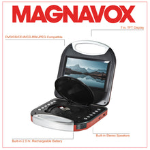 Load image into Gallery viewer, Magnavox MTFT750-RD Portable 7 inch DVD/CD Player with Remote in Red
