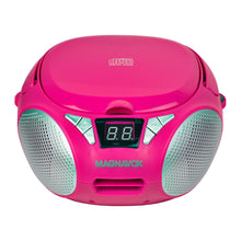 Load image into Gallery viewer, Magnavox MD6924-PK Portable Top Loading CD Boombox with AM/FM Stereo Radio in Pink
