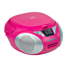 Load image into Gallery viewer, Magnavox MD6924-PK Portable Top Loading CD Boombox with AM/FM Stereo Radio in Pink
