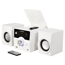 Load image into Gallery viewer, Magnavox MM442-WH Top Loading CD Shelf System with FM Radio, Bluetooth and Remote in White
