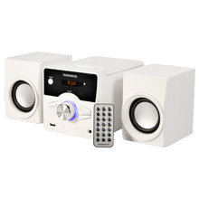 Load image into Gallery viewer, Magnavox MM442-WH Top Loading CD Shelf System with FM Radio, Bluetooth and Remote in White
