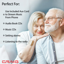 Load image into Gallery viewer, Craig CM427 3-Piece Vertical CD Stereo Shelf System with AM/FM and Remote in Black
