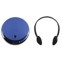 Load image into Gallery viewer, Craig CD2808-BL Personal CD Player with Headphones in Blue and Black | Portable and Programmable CD Player | CD/CD-R Compatible | Random and Repeat Playback Modes
